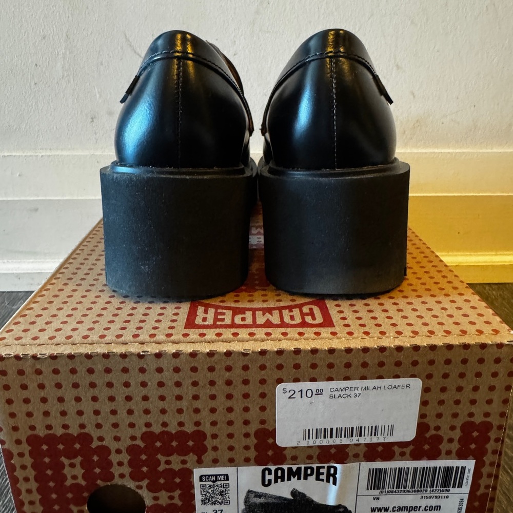 Camper Black Leather Platform Milah Loafer - Picture 6 of 6
